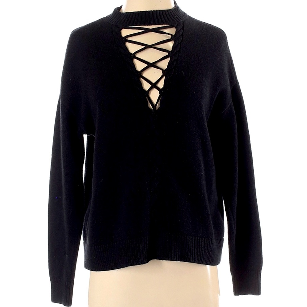 Lace Up Neck Sweater